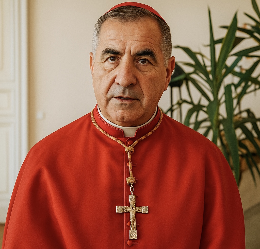 Cardinale Angelo Becciu wikimedia commons colorizzata