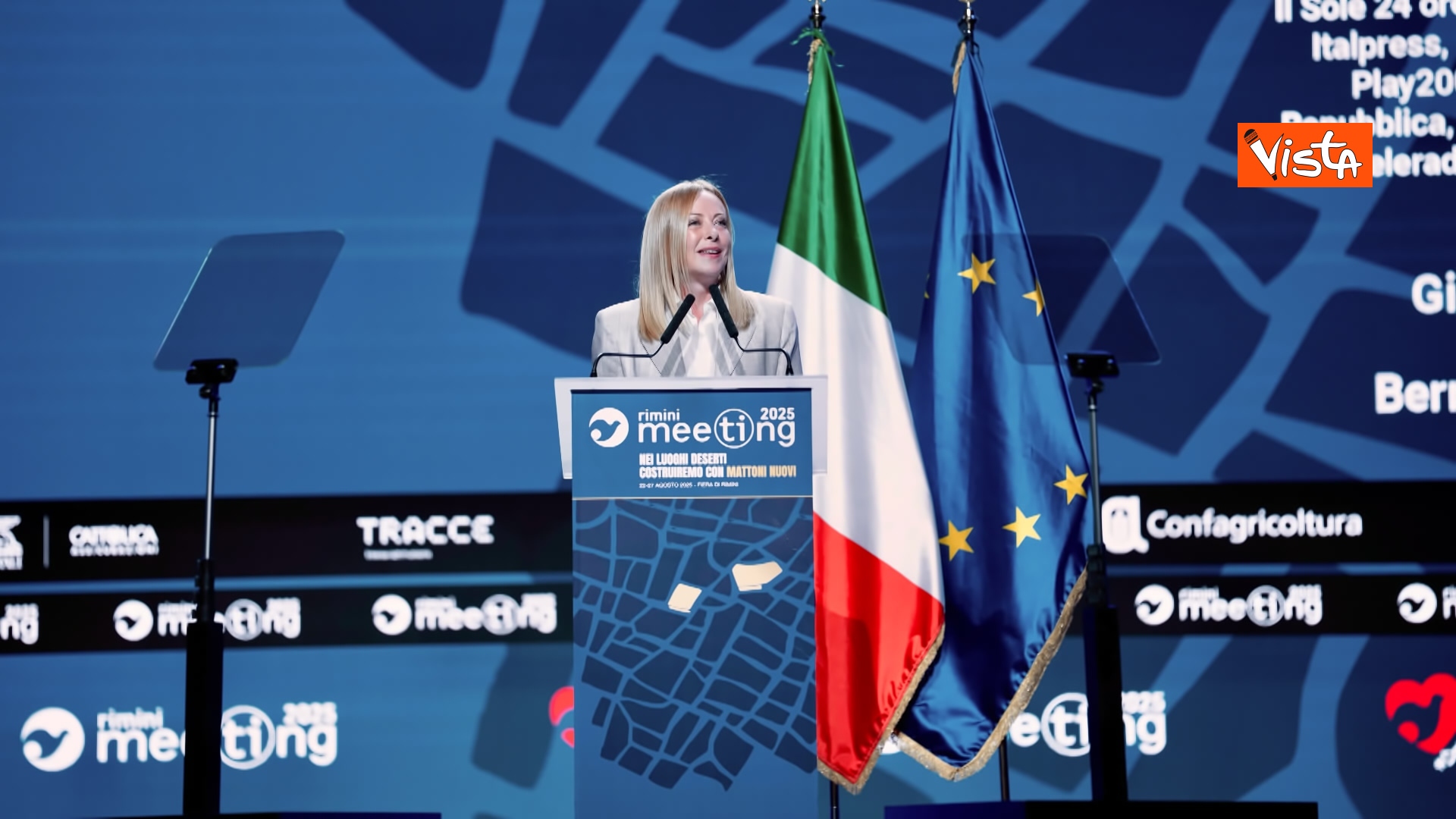 Giorgia Meloni meeting Rimini vista